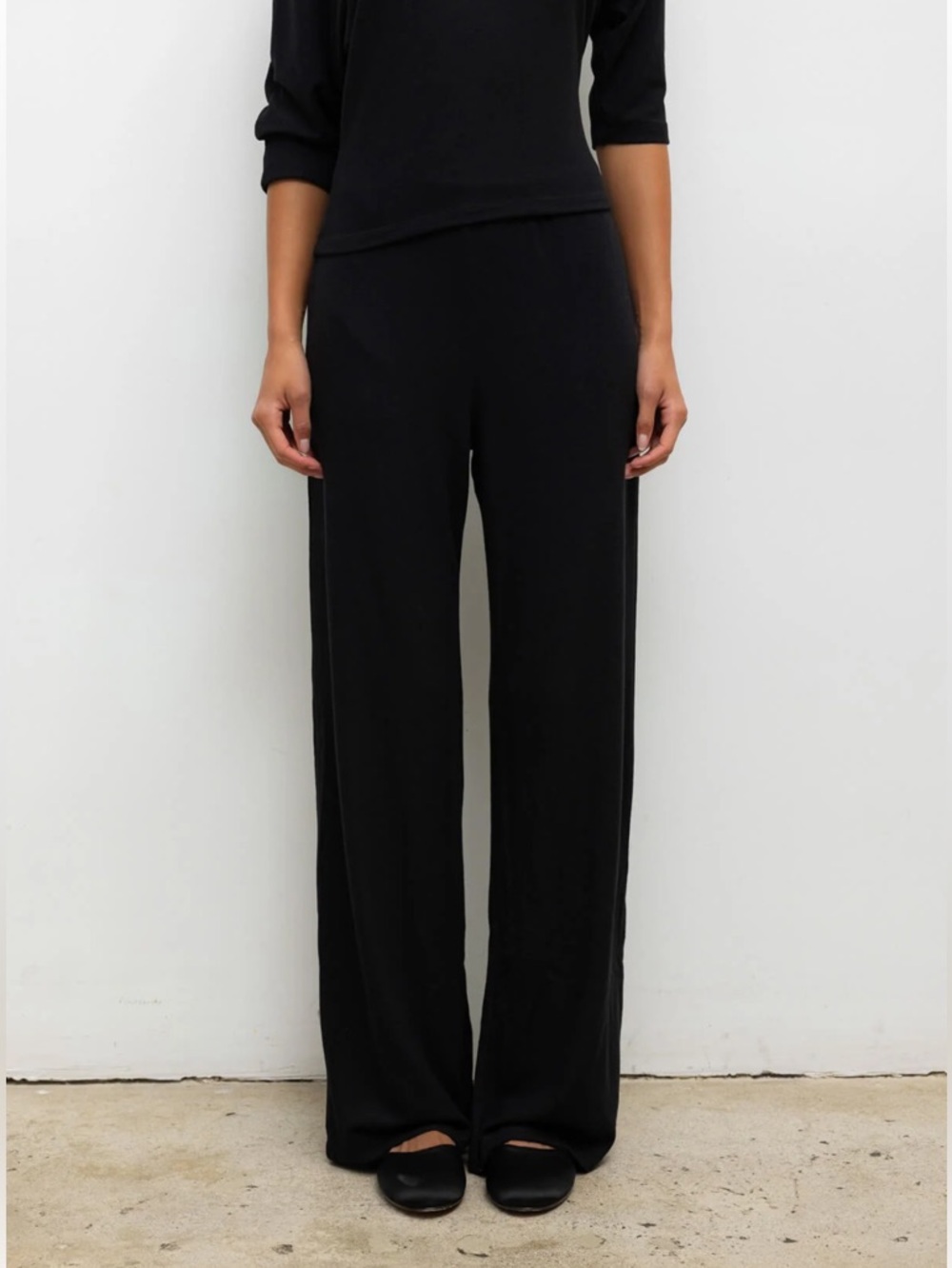 LESET Lauren Wide Leg Pant Black NWT Size S